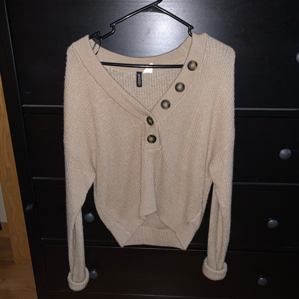 Tan Button Sweater
